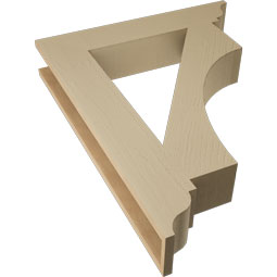 Ekena Millwork - BKTUR055X30X38WTL01RCPR - Timberthane Faux Wood Westlake Style Bracket, Traditional Ends, 5 1/2"W x 30"D x 38"H, Primed Tan
