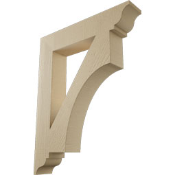 Ekena Millwork - BKTUR055X30X38WTL01RCPR - Timberthane Faux Wood Westlake Style Bracket, Traditional Ends, 5 1/2"W x 30"D x 38"H, Primed Tan