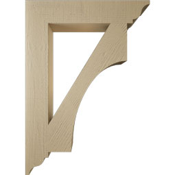 Ekena Millwork - BKTUR055X30X42WTL01RCPR - Timberthane Faux Wood Westlake Style Bracket, Traditional Ends, 5 1/2"W x 30"D x 42"H, Primed Tan
