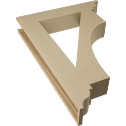 Ekena Millwork - BKTUR055X30X42WTL01RCPR - Timberthane Faux Wood Westlake Style Bracket, Traditional Ends, 5 1/2"W x 30"D x 42"H, Primed Tan