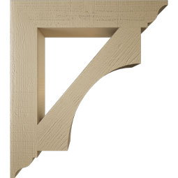 Ekena Millwork - BKTUR055X32X36WTL01RCPR - Timberthane Faux Wood Westlake Style Bracket, Traditional Ends, 5 1/2"W x 32"D x 36"H, Primed Tan