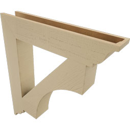 Ekena Millwork - BKTUR055X32X36WTL01RCPR - Timberthane Faux Wood Westlake Style Bracket, Traditional Ends, 5 1/2"W x 32"D x 36"H, Primed Tan