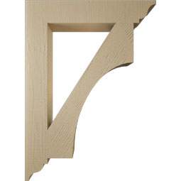 Ekena Millwork - BKTUR055X32X44WTL01RCPR - Timberthane Faux Wood Westlake Style Bracket, Traditional Ends, 5 1/2"W x 32"D x 44"H, Primed Tan