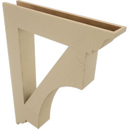 Ekena Millwork - BKTUR055X32X44WTL01RCPR - Timberthane Faux Wood Westlake Style Bracket, Traditional Ends, 5 1/2"W x 32"D x 44"H, Primed Tan