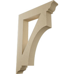 Ekena Millwork - BKTUR055X32X44WTL01RCPR - Timberthane Faux Wood Westlake Style Bracket, Traditional Ends, 5 1/2"W x 32"D x 44"H, Primed Tan