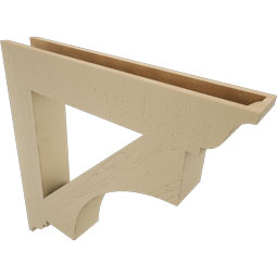 Ekena Millwork - BKTUR055X34X34WTL01RCPR - Timberthane Faux Wood Westlake Style Bracket, Traditional Ends, 5 1/2"W x 34"D x 34"H, Primed Tan