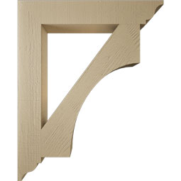 Ekena Millwork - BKTUR055X34X42WTL01RCPR - Timberthane Faux Wood Westlake Style Bracket, Traditional Ends, 5 1/2"W x 34"D x 42"H, Primed Tan