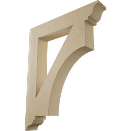 Ekena Millwork - BKTUR055X34X42WTL01RCPR - Timberthane Faux Wood Westlake Style Bracket, Traditional Ends, 5 1/2"W x 34"D x 42"H, Primed Tan