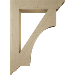 Ekena Millwork - BKTUR055X34X46WTL01RCPR - Timberthane Faux Wood Westlake Style Bracket, Traditional Ends, 5 1/2"W x 34"D x 46"H, Primed Tan