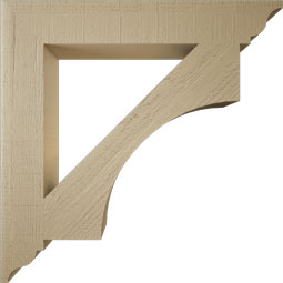 Ekena Millwork - BKTUR055X36X36WTL01RCPR - Timberthane Faux Wood Westlake Style Bracket, Traditional Ends, 5 1/2"W x 36"D x 36"H, Primed Tan