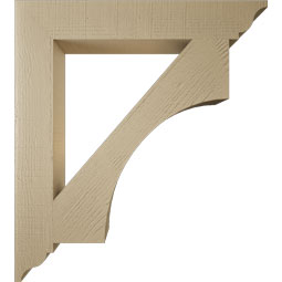 Ekena Millwork - BKTUR055X36X40WTL01RCPR - Timberthane Faux Wood Westlake Style Bracket, Traditional Ends, 5 1/2"W x 36"D x 40"H, Primed Tan