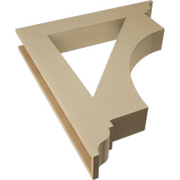 Ekena Millwork - BKTUR055X36X40WTL01RCPR - Timberthane Faux Wood Westlake Style Bracket, Traditional Ends, 5 1/2"W x 36"D x 40"H, Primed Tan