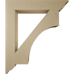 Ekena Millwork - BKTUR055X36X42WTL01RCPR - Timberthane Faux Wood Westlake Style Bracket, Traditional Ends, 5 1/2"W x 36"D x 42"H, Primed Tan