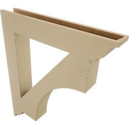 Ekena Millwork - BKTUR055X36X42WTL01RCPR - Timberthane Faux Wood Westlake Style Bracket, Traditional Ends, 5 1/2"W x 36"D x 42"H, Primed Tan