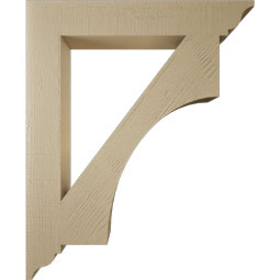 Ekena Millwork - BKTUR055X36X44WTL01RCPR - Timberthane Faux Wood Westlake Style Bracket, Traditional Ends, 5 1/2"W x 36"D x 44"H, Primed Tan