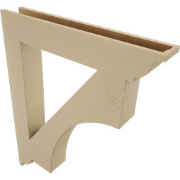 Ekena Millwork - BKTUR055X36X44WTL01RCPR - Timberthane Faux Wood Westlake Style Bracket, Traditional Ends, 5 1/2"W x 36"D x 44"H, Primed Tan