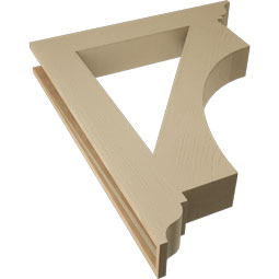 Ekena Millwork - BKTUR055X36X44WTL01RCPR - Timberthane Faux Wood Westlake Style Bracket, Traditional Ends, 5 1/2"W x 36"D x 44"H, Primed Tan