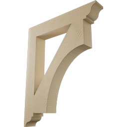Ekena Millwork - BKTUR055X36X44WTL01RCPR - Timberthane Faux Wood Westlake Style Bracket, Traditional Ends, 5 1/2"W x 36"D x 44"H, Primed Tan