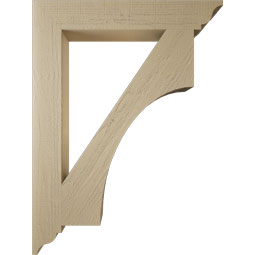 Ekena Millwork - BKTUR055X36X48WTL01RCPR - Timberthane Faux Wood Westlake Style Bracket, Traditional Ends, 5 1/2"W x 36"D x 48"H, Primed Tan