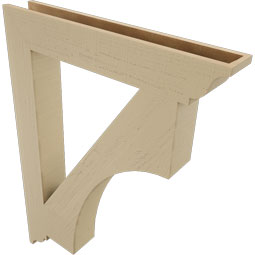 Ekena Millwork - BKTUR055X36X48WTL01RCPR - Timberthane Faux Wood Westlake Style Bracket, Traditional Ends, 5 1/2"W x 36"D x 48"H, Primed Tan