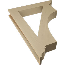 Ekena Millwork - BKTUR055X36X48WTL01RCPR - Timberthane Faux Wood Westlake Style Bracket, Traditional Ends, 5 1/2"W x 36"D x 48"H, Primed Tan