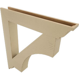 Ekena Millwork - BKTUR055X38X42WTL01RCPR - Timberthane Faux Wood Westlake Style Bracket, Traditional Ends, 5 1/2"W x 38"D x 42"H, Primed Tan