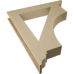 Ekena Millwork - BKTUR055X38X44WTL01RCPR - Timberthane Faux Wood Westlake Style Bracket, Traditional Ends, 5 1/2"W x 38"D x 44"H, Primed Tan