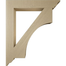 Ekena Millwork - BKTUR055X38X46WTL01RCPR - Timberthane Faux Wood Westlake Style Bracket, Traditional Ends, 5 1/2"W x 38"D x 46"H, Primed Tan