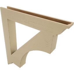 Ekena Millwork - BKTUR055X40X44WTL01RCPR - Timberthane Faux Wood Westlake Style Bracket, Traditional Ends, 5 1/2"W x 40"D x 44"H, Primed Tan