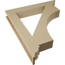 Ekena Millwork - BKTUR055X40X44WTL01RCPR - Timberthane Faux Wood Westlake Style Bracket, Traditional Ends, 5 1/2"W x 40"D x 44"H, Primed Tan
