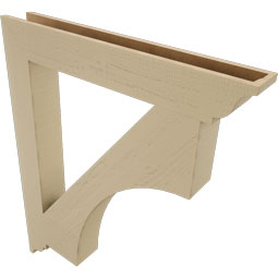 Ekena Millwork - BKTUR055X40X48WTL01RCPR - Timberthane Faux Wood Westlake Style Bracket, Traditional Ends, 5 1/2"W x 40"D x 48"H, Primed Tan