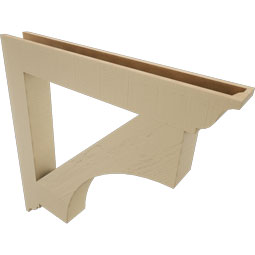 Ekena Millwork - BKTUR055X42X42WTL01RCPR - Timberthane Faux Wood Westlake Style Bracket, Traditional Ends, 5 1/2"W x 42"D x 42"H, Primed Tan