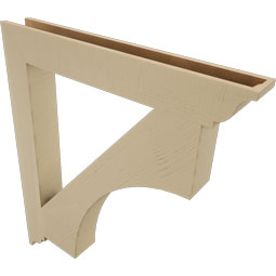 Ekena Millwork - BKTUR055X42X48WTL01RCPR - Timberthane Faux Wood Westlake Style Bracket, Traditional Ends, 5 1/2"W x 42"D x 48"H, Primed Tan