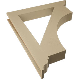Ekena Millwork - BKTUR055X42X48WTL01RCPR - Timberthane Faux Wood Westlake Style Bracket, Traditional Ends, 5 1/2"W x 42"D x 48"H, Primed Tan