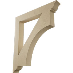 Ekena Millwork - BKTUR055X42X48WTL01RCPR - Timberthane Faux Wood Westlake Style Bracket, Traditional Ends, 5 1/2"W x 42"D x 48"H, Primed Tan