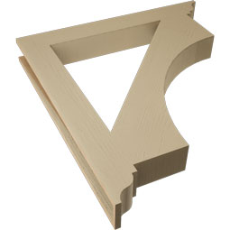Ekena Millwork - BKTUR055X44X48WTL01RCPR - Timberthane Faux Wood Westlake Style Bracket, Traditional Ends, 5 1/2"W x 44"D x 48"H, Primed Tan