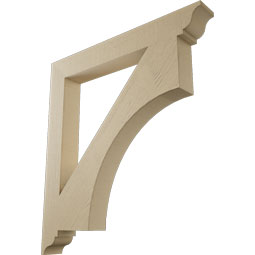 Ekena Millwork - BKTUR055X44X48WTL01RCPR - Timberthane Faux Wood Westlake Style Bracket, Traditional Ends, 5 1/2"W x 44"D x 48"H, Primed Tan