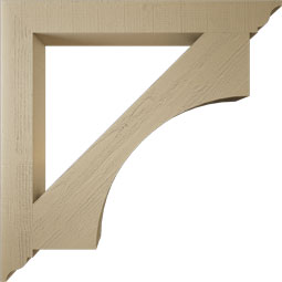 Ekena Millwork - BKTUR055X48X48WTL01RCPR - Timberthane Faux Wood Westlake Style Bracket, Traditional Ends, 5 1/2"W x 48"D x 48"H, Primed Tan