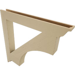 Ekena Millwork - BKTUR055X48X48WTL01RCPR - Timberthane Faux Wood Westlake Style Bracket, Traditional Ends, 5 1/2"W x 48"D x 48"H, Primed Tan