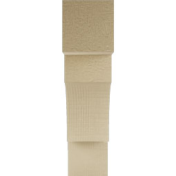 Ekena Millwork - BKTUR035X14X14WTL05RCPR - Timberthane Faux Wood Westlake Style Bracket, Block Ends, 3 1/2"W x 14"D x 14"H, Primed Tan
