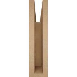 Ekena Millwork - BKTUR035X14X14WTL05RCPR - Timberthane Faux Wood Westlake Style Bracket, Block Ends, 3 1/2"W x 14"D x 14"H, Primed Tan