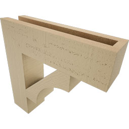 Ekena Millwork - BKTUR035X14X14WTL05RCPR - Timberthane Faux Wood Westlake Style Bracket, Block Ends, 3 1/2"W x 14"D x 14"H, Primed Tan