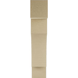 Ekena Millwork - BKTUR035X14X18WTL05RCPR - Timberthane Faux Wood Westlake Style Bracket, Block Ends, 3 1/2"W x 14"D x 18"H, Primed Tan