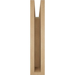 Ekena Millwork - BKTUR035X14X18WTL05RCPR - Timberthane Faux Wood Westlake Style Bracket, Block Ends, 3 1/2"W x 14"D x 18"H, Primed Tan