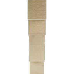 Ekena Millwork - BKTUR035X16X16WTL05RCPR - Timberthane Faux Wood Westlake Style Bracket, Block Ends, 3 1/2"W x 16"D x 16"H, Primed Tan