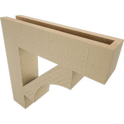 Ekena Millwork - BKTUR035X16X16WTL05RCPR - Timberthane Faux Wood Westlake Style Bracket, Block Ends, 3 1/2"W x 16"D x 16"H, Primed Tan