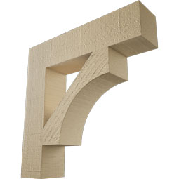 Ekena Millwork - BKTUR035X16X16WTL05RCPR - Timberthane Faux Wood Westlake Style Bracket, Block Ends, 3 1/2"W x 16"D x 16"H, Primed Tan
