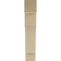 Ekena Millwork - BKTUR035X16X20WTL05RCPR - Timberthane Faux Wood Westlake Style Bracket, Block Ends, 3 1/2"W x 16"D x 20"H, Primed Tan