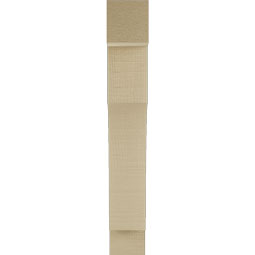 Ekena Millwork - BKTUR035X16X24WTL05RCPR - Timberthane Faux Wood Westlake Style Bracket, Block Ends, 3 1/2"W x 16"D x 24"H, Primed Tan