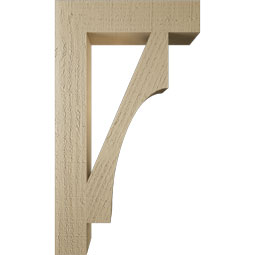 Ekena Millwork - BKTUR035X16X28WTL05RCPR - Timberthane Faux Wood Westlake Style Bracket, Block Ends, 3 1/2"W x 16"D x 28"H, Primed Tan